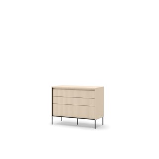 Komoda TREND TS-05 104 cm z LED - beż piaskowy/czarny