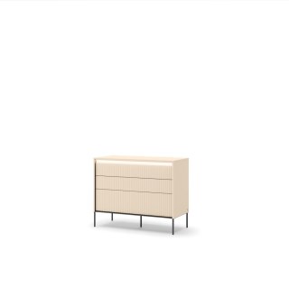 Komoda TREND TS-05 104 cm z LED - beż piaskowy/czarny
