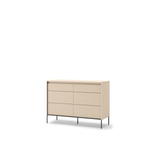 Komoda TREND TS-06 130 cm z LED - beż piaskowy/czarny