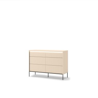Komoda TREND TS-06 130 cm z LED - beż piaskowy/czarny
