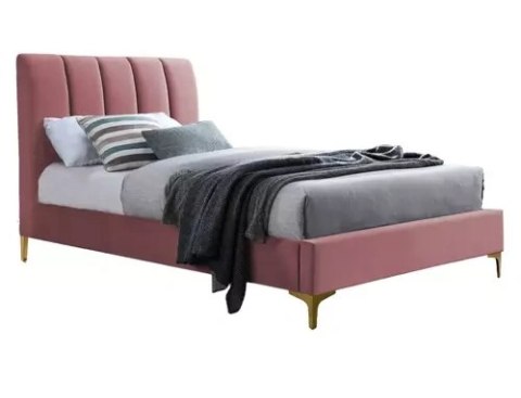 Łóżko Mirage Velvet 90x200 antyczny róż / złoty