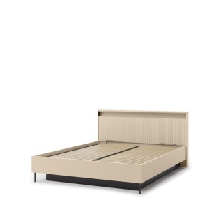 Łóżko TREND TS-03 140x200 cm z LED - beż piaskowy/czarny