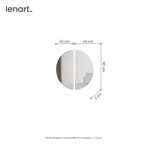 Lustro TREND TG-07 45x90 cm z LED - beż piaskowy/czarny