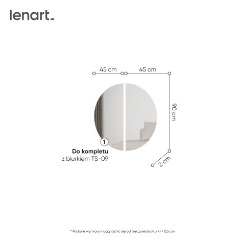 Lustro TREND TS-07 45x90 cm z LED - beż piaskowy/czarny