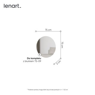 Lustro TREND TS-08 75x75 cm z LED - beż piaskowy/czarny
