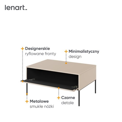 Stolik kawowy TREND TR-09 100 cm - beż piaskowy/czarny