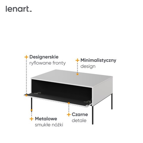 Stolik kawowy TREND TR-09 100 cm - biały/czarny