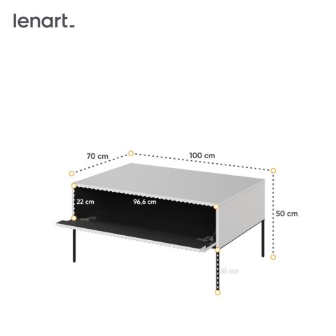 Stolik kawowy TREND TR-09 100 cm - biały/czarny
