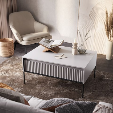 Stolik kawowy TREND TR-09 100 cm - biały/czarny