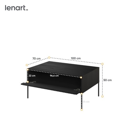 Stolik kawowy TREND TR-09 100 cm - czarny