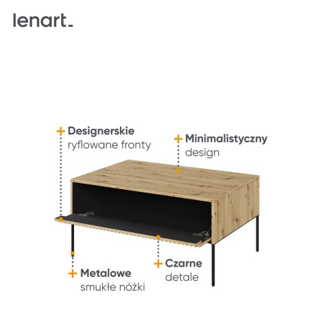 Stolik kawowy TREND TR-09 100 cm - dąb artisan/czarny