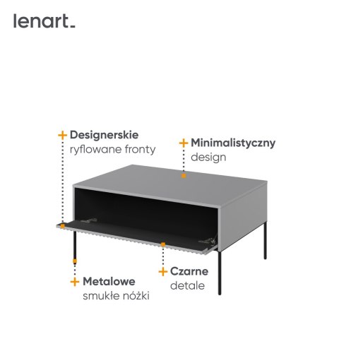 Stolik kawowy TREND TR-09 100 cm - szary/czarny