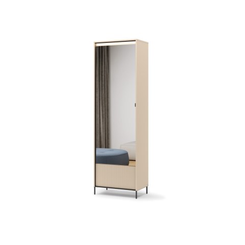 Szafa wąska TREND TG-01 65 cm z LED - beż piaskowy/czarny