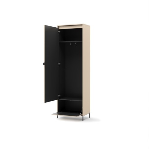 Szafa wąska TREND TG-01 65 cm z LED - beż piaskowy/czarny