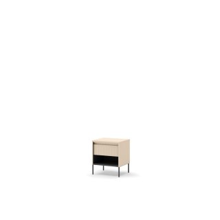 Szafka nocna TREND TS-10 46 cm z LED - beż piaskowy/czarny