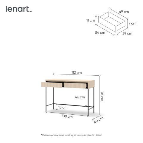 Toaletka TREND TS-09 112 cm z LED - beż piaskowy/czarny