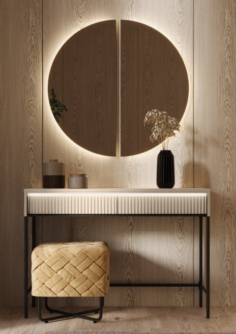 Toaletka TREND TS-09 112 cm z LED - beż piaskowy/czarny