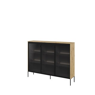 Witryna TREND TR-08 150 cm z LED - dąb artisan/czarny