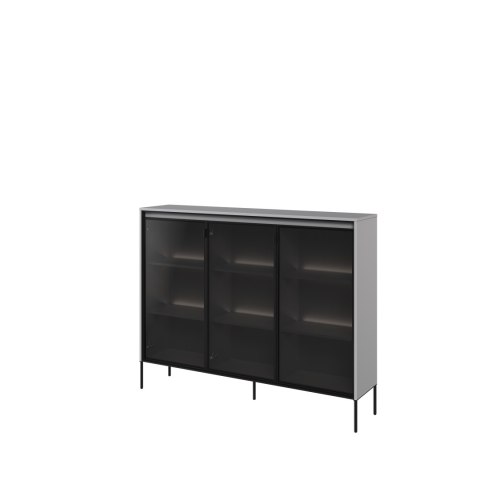 Witryna TREND TR-08 150 cm z LED - szary/czarny