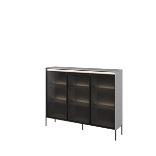 Witryna TREND TR-08 150 cm z LED - szary/czarny