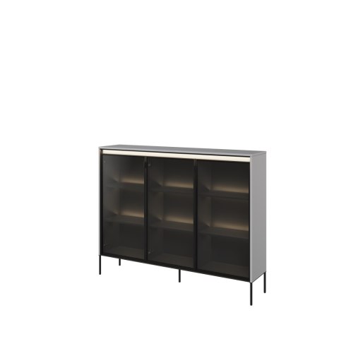 Witryna TREND TR-08 150 cm z LED - szary/czarny