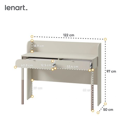 Biurko Harmony HR-03 122 cm 2S - kaszmir / truflowy