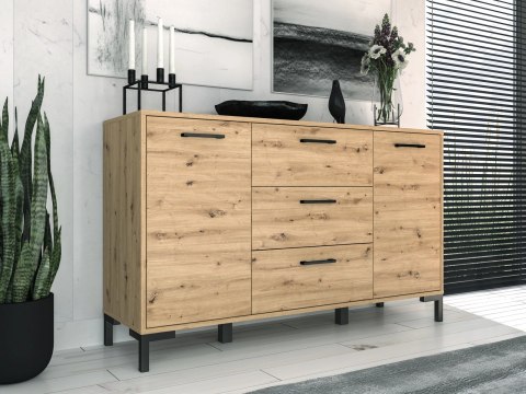 Komoda 2D3S NEVIO 12 - dąb Artisan / czarny