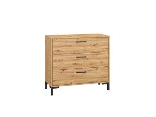 Komoda 3-szufladowa NEVIO 09 - dąb Artisan / czarny