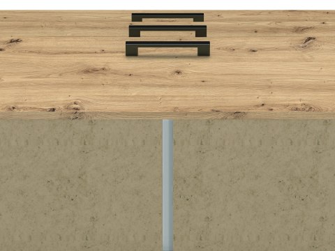Komoda 3-szufladowa NEVIO 09 - dąb Artisan / czarny