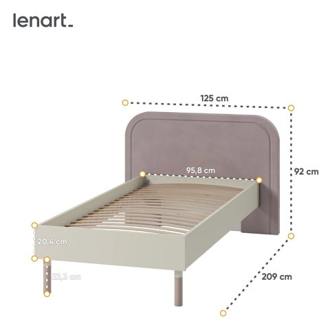 Łóżko Harmony HR-08 90 × 200 ze stelażem i szerokim zagłówkiem