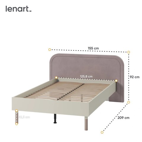 Łóżko Harmony HR-09 120 × 200 ze stelażem i szerokim zagłówkiem