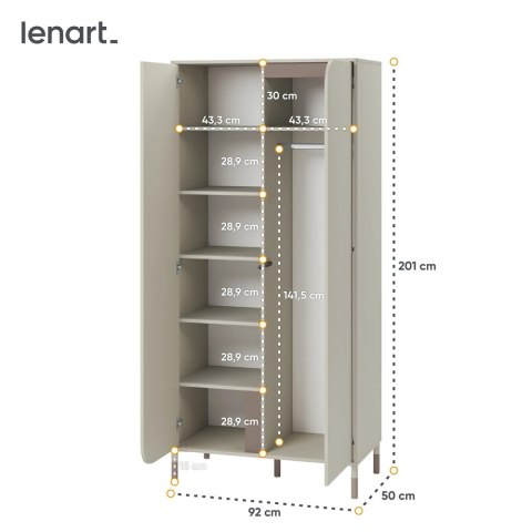 Szafa Harmony HR-01 92 cm 2D - kaszmir / truflowy
