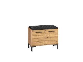 Szafka na buty z siedziskiem NEVIO 04 - dąb Artisan / czarny
