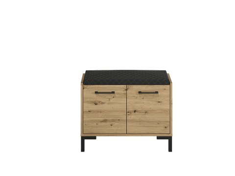 Szafka na buty z siedziskiem NEVIO 04 - dąb Artisan / czarny