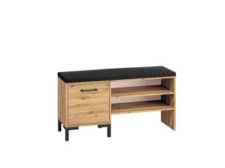 Szafka na buty z siedziskiem NEVIO 05 - dąb Artisan / czarny