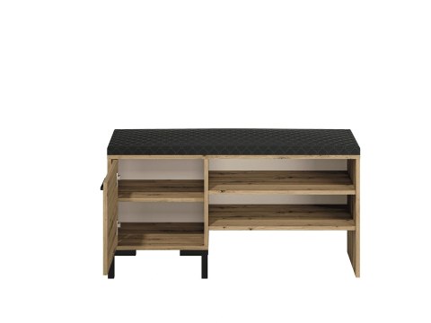 Szafka na buty z siedziskiem NEVIO 05 - dąb Artisan / czarny