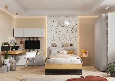 Teen Flex TF-16 - łóżko młodzieżowe 90x200 z szufladą i LED
