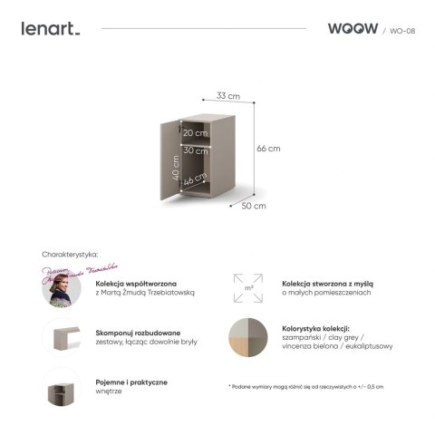 WOOW WO-08 - kontenerek 1D, clay grey