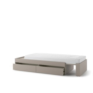 WOOW WO-12 - łóżko rozkładane 90x200 z 2 szufladami, clay grey