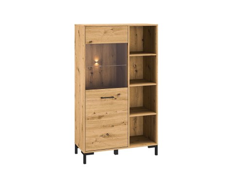 Witryna szeroka NEVIO 19 - dąb Artisan / czarny