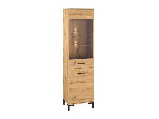 Witryna wysoka NEVIO 18 - dąb Artisan / czarny