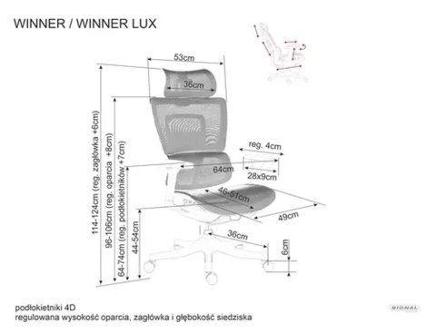 Fotel obrotowy Winner Lux czarny