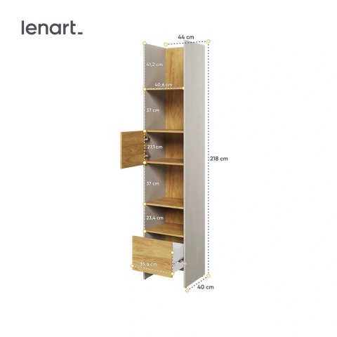 Teen Flex TF-02 - regał młodzieżowy 44 cm z szafką i szufladą