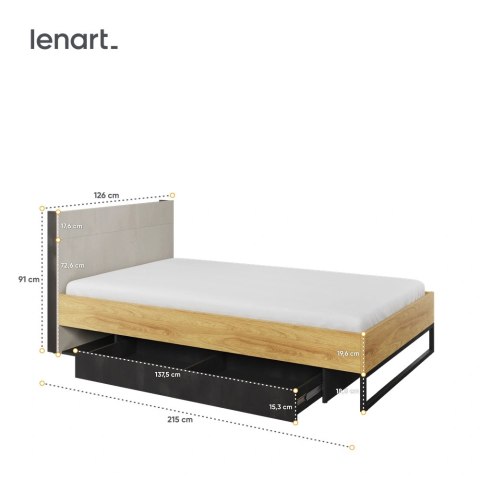 Teen Flex TF-17 - łóżko młodzieżowe 120x200 z szufladą i LED