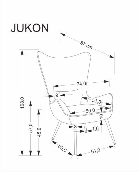 JUKON fotel wypoczynkowy kremowy