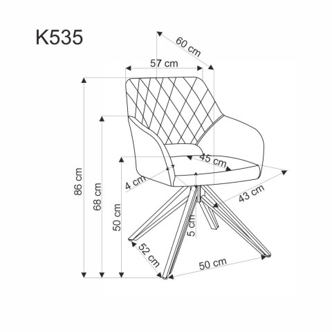 K535 krzesło popielaty