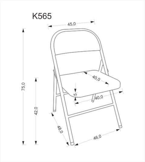 K565 krzesło składane, popielaty