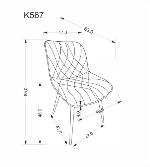 K567 krzesło, popielaty