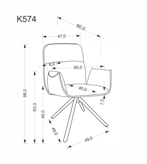 K574 krzesło ciemny beżowy